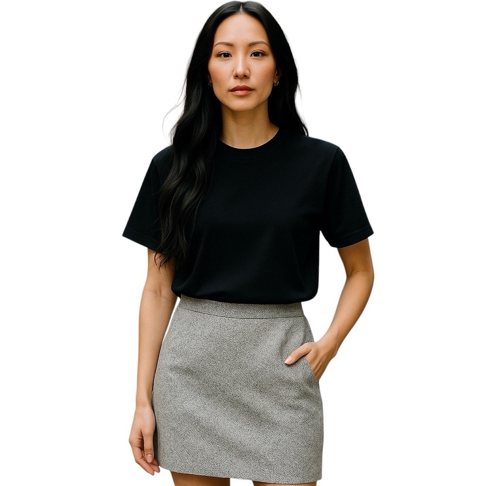 Ann Taylor Factory Gray Tweed style Mini Skirt Gray 2 - Picture 2 of 7